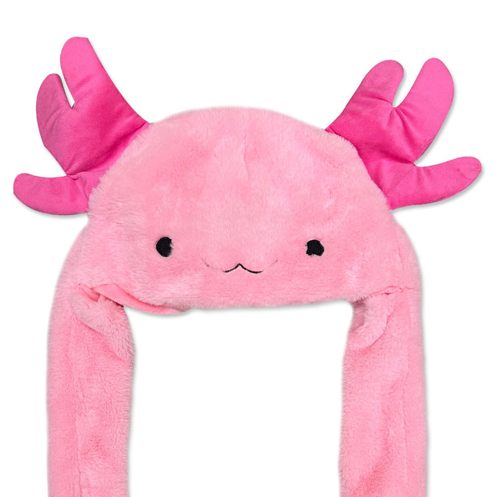 Axolotl Plush Pop Ears Hat Closeup