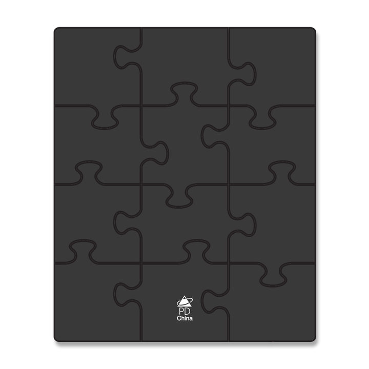 The Shedd Aquarium Red White & Ocean Blue Puzzle Magnet is a black rectangular jigsaw puzzle with twelve pieces, one featuring a white PD China logo—an eye-catching patriotic keepsake inspired by Shedd Aquarium souvenirs.