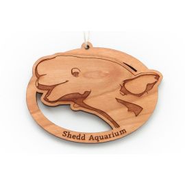 Wood Etched Beluga Ornament