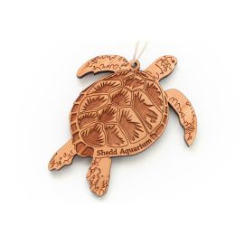 Wood Etched Sea Turtle Ornament