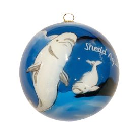 Shedd Aquarium Hand Painted Glass Ornament